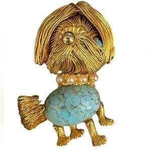 Vintage 60s Dog Brooch Pin